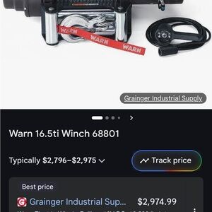 Warn 16.5ti Winch with Red Accents